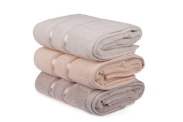 Mijölnir Dolce Juego de toallas de mano, 3 piezas, Amarillo claro, Lila claro, Salmón
